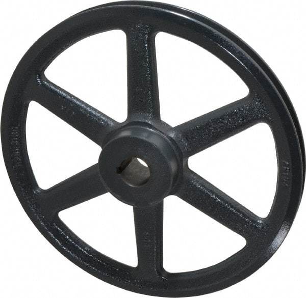 Browning - 1" Bore, 1-15/32 Long, 10-1/4" Outside Diam, Finished Bore Single Groove V Belt Sheave - 3/4" Wide, 9.66" Pitch Diam of 3L Belt, 10" Pitch Diam of 4L Belt - Apex Tool & Supply