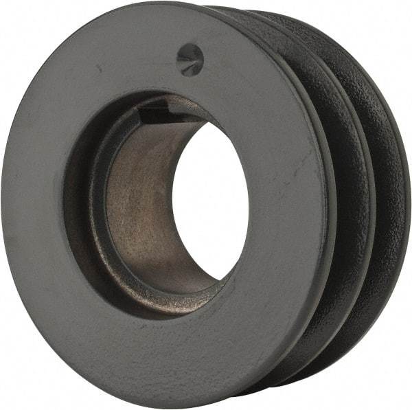 Browning - 2 Groove, 1/2 to 1-3/4 Bore Diam, 4.15" Outside Diam, QD Bushed V Belt Sheave - 3.4 A Diam Belt Pitch - Apex Tool & Supply