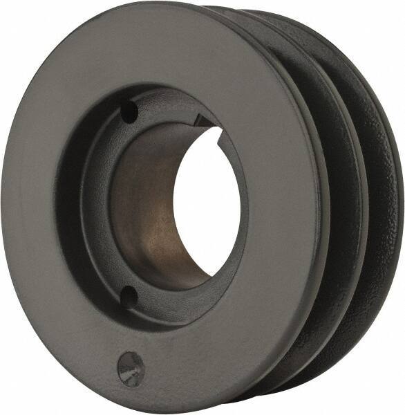 Browning - 2 Groove, 1/2 to 1-3/4 Bore Diam, 4.55" Outside Diam, QD Bushed V Belt Sheave - 3.8 A Diam Belt Pitch - Apex Tool & Supply