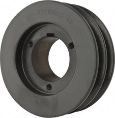 Browning - 2 Groove, 1/2 to 1-3/4 Bore Diam, 4.95" Outside Diam, QD Bushed V Belt Sheave - 4.2 A Diam Belt Pitch - Apex Tool & Supply