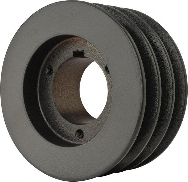 Browning - 3 Groove, 1/2 to 1-3/4 Bore Diam, 4.95" Outside Diam, QD Bushed V Belt Sheave - 4.2 A Diam Belt Pitch - Apex Tool & Supply