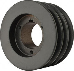 Browning - 3 Groove, 1/2 to 1-3/4 Bore Diam, 4.95" Outside Diam, QD Bushed V Belt Sheave - 4.2 A Diam Belt Pitch - Apex Tool & Supply