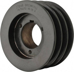 Browning - 3 Groove, 1/2 to 1-3/4 Bore Diam, 5.15" Outside Diam, QD Bushed V Belt Sheave - 4.4 A Diam Belt Pitch - Apex Tool & Supply