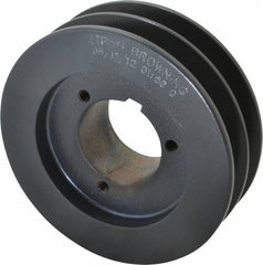 Browning - 2 Groove, 1/2 to 1-3/4 Bore Diam, 5.35" Outside Diam, QD Bushed V Belt Sheave - 4.6 A Diam Belt Pitch - Apex Tool & Supply