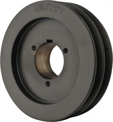 Browning - 2 Groove, 1/2 to 1-3/4 Bore Diam, 6.35" Outside Diam, QD Bushed V Belt Sheave - 5.6 A Diam Belt Pitch - Apex Tool & Supply