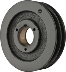 Browning - 2 Groove, 1/2 to 1-3/4 Bore Diam, 6-3/4" Outside Diam, QD Bushed V Belt Sheave - 6.0 A Diam Belt Pitch - Apex Tool & Supply