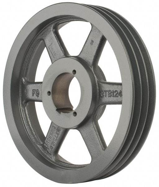 Browning - 3 Groove, 3/4 to 2-11/16 Bore Diam, 12-3/4" Outside Diam, QD Bushed V Belt Sheave - 12.0 A Diam Belt Pitch - Apex Tool & Supply