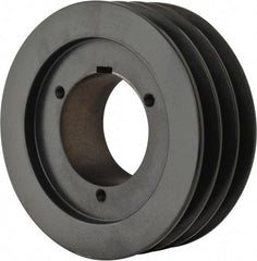 Browning - 3 Groove, 3/4 to 2-11/16 Bore Diam, 6.55" Outside Diam, QD Bushed V Belt Sheave - 5.8 A Diam Belt Pitch - Apex Tool & Supply