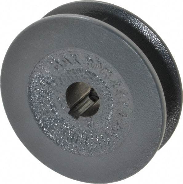 Browning - 5/8" Bore, 1-1/16 Long, 2.8" Outside Diam, Finished Bore Single Groove V Belt Sheave - 13/16" Wide, 2.6 Belt Pitch B, 2.2" Pitch Diam of 4L Belt - Apex Tool & Supply