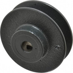 Browning - 1/2" Bore, 1-1/16 Long, 3.15" Outside Diam, Finished Bore Single Groove V Belt Sheave - 13/16" Wide, 2.8 Belt Pitch B, 2.4" Pitch Diam of 4L Belt - Apex Tool & Supply
