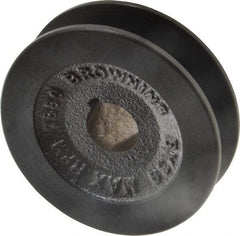 Browning - 3/4" Bore, 1-1/16 Long, 3.15" Outside Diam, Finished Bore Single Groove V Belt Sheave - 13/16" Wide, 2.8 Belt Pitch B, 2.4" Pitch Diam of 4L Belt - Apex Tool & Supply