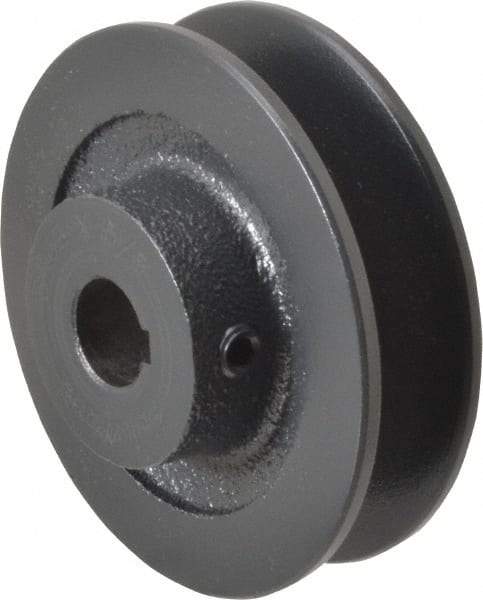 Browning - 5/8" Bore, 1-1/16 Long, 3.2" Outside Diam, Finished Bore Single Groove V Belt Sheave - 13/16" Wide, 3 Belt Pitch B, 2.6" Pitch Diam of 4L Belt - Apex Tool & Supply