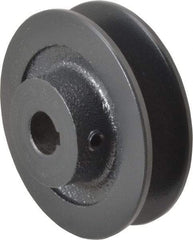 Browning - 5/8" Bore, 1-1/16 Long, 3.2" Outside Diam, Finished Bore Single Groove V Belt Sheave - 13/16" Wide, 3 Belt Pitch B, 2.6" Pitch Diam of 4L Belt - Apex Tool & Supply