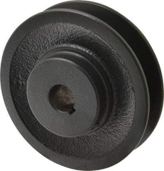 Browning - 5/8" Bore, 1-5/32 Long, 3-3/4" Outside Diam, Finished Bore Single Groove V Belt Sheave - 7/8" Wide, 3.4 Belt Pitch B, 3" Pitch Diam of 4L Belt - Apex Tool & Supply