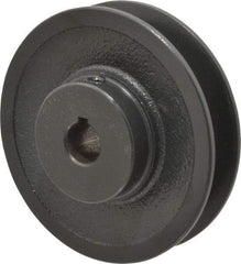 Browning - 5/8" Bore, 1-5/32 Long, 3.95" Outside Diam, Finished Bore Single Groove V Belt Sheave - 7/8" Wide, 3.6 Belt Pitch B, 3.2" Pitch Diam of 4L Belt - Apex Tool & Supply