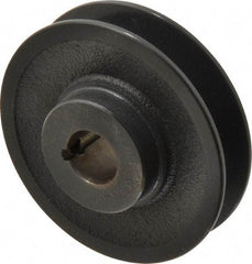 Browning - 7/8" Bore, 1-5/32 Long, 3.95" Outside Diam, Finished Bore Single Groove V Belt Sheave - 7/8" Wide, 3.6 Belt Pitch B, 3.2" Pitch Diam of 4L Belt - Apex Tool & Supply