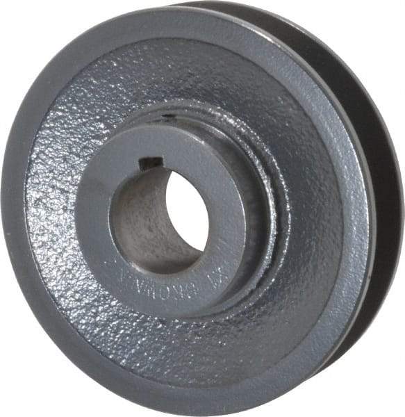 Browning - 1" Bore, 1-5/32 Long, 4" Outside Diam, Finished Bore Single Groove V Belt Sheave - 7/8" Wide, 3.6 Belt Pitch B, 3.2" Pitch Diam of 4L Belt - Apex Tool & Supply