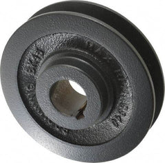 Browning - 1" Bore, 1-5/32 Long, 4-1/4" Outside Diam, Finished Bore Single Groove V Belt Sheave - 7/8" Wide, 3.9 Belt Pitch B, 3-1/2" Pitch Diam of 4L Belt - Apex Tool & Supply