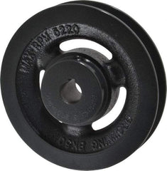 Browning - 5/8" Bore, 1-5/32 Long, 5" Outside Diam, Finished Bore Single Groove V Belt Sheave - 7/8" Wide, 4.4 Belt Pitch B, 4" Pitch Diam of 4L Belt - Apex Tool & Supply
