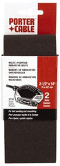 Porter-Cable - 2-1/2" Wide x 14" OAL, 80 Grit, Aluminum Oxide Abrasive Belt - Aluminum Oxide, Medium, Coated, X Weighted Cloth Backing - Apex Tool & Supply
