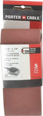 Porter-Cable - 2-1/2" Wide x 14" OAL, 120 Grit, Aluminum Oxide Abrasive Belt - Aluminum Oxide, Fine, Coated, X Weighted Cloth Backing - Apex Tool & Supply