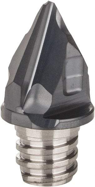 Iscar - MM HCD Grade IC908 Carbide Chamfer Milling Tip Insert - TiAlN Finish, 2 Flutes, 0.394" Cutting Diam, 3/8" Depth of Cut, 0.463" Extension - Apex Tool & Supply