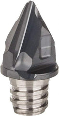 Iscar - MM HCD Grade IC908 Carbide Chamfer Milling Tip Insert - TiAlN Finish, 2 Flutes, 0.394" Cutting Diam, 3/8" Depth of Cut, 0.463" Extension - Apex Tool & Supply