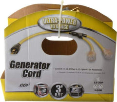 Southwire - 3 Conductors, 125 VAC, 20 Amp, 10 AWG, Generator Cord - For Use with NEMA Receptacles on Generators - Apex Tool & Supply
