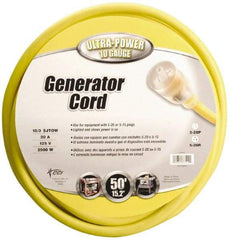 Southwire - 3 Conductors, 125 VAC, 20 Amp, 10 AWG, Generator Cord - For Use with NEMA Receptacles on Generators - Apex Tool & Supply