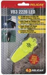 Pelican Products, Inc. - White LED Bulb, 6 Lumens, Hands-free Flashlight - Yellow Plastic Body, 2 Button/Coin Cell Lithium Batteries Included - Apex Tool & Supply