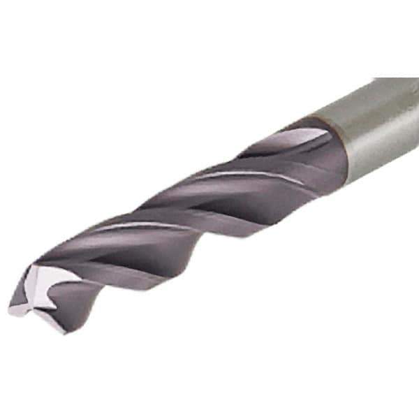 Iscar - 4.7mm 150° Solid Carbide Jobber Drill - TiAlN Finish, Right Hand Cut, Spiral Flute, Straight Shank, 74mm OAL, Standard Point - Apex Tool & Supply