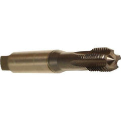 Emuge - 1/8-28" BSPP, 5 Flutes, Modified Bottoming Chamfer, TiCN Coated, Solid Carbide British Standard Pipe Tap - 0.3937" Shank Diam, 0.315" Square Size, Series Rekord A - Exact Industrial Supply