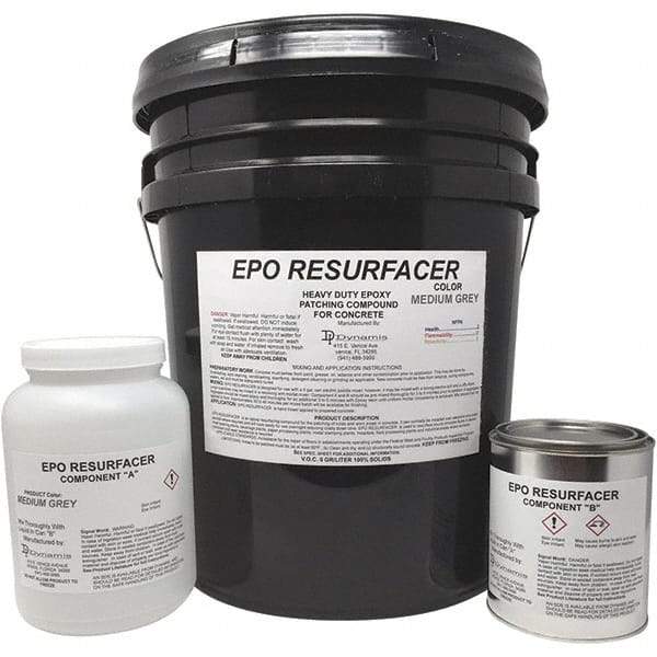 Made in USA - 50 Lb Concrete Repair/Resurfacing - Medium Gray, 25 Sq Ft Coverage, Epoxy Resin - Apex Tool & Supply