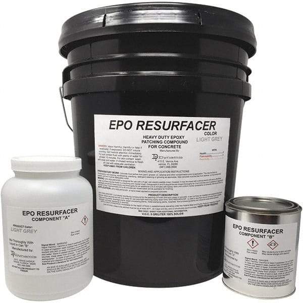 Made in USA - 50 Lb Concrete Repair/Resurfacing - Light Gray, 25 Sq Ft Coverage, Epoxy Resin - Apex Tool & Supply