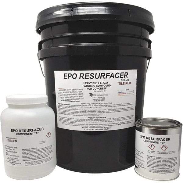Made in USA - 50 Lb Concrete Repair/Resurfacing - Tile Red, 25 Sq Ft Coverage, Epoxy Resin - Apex Tool & Supply