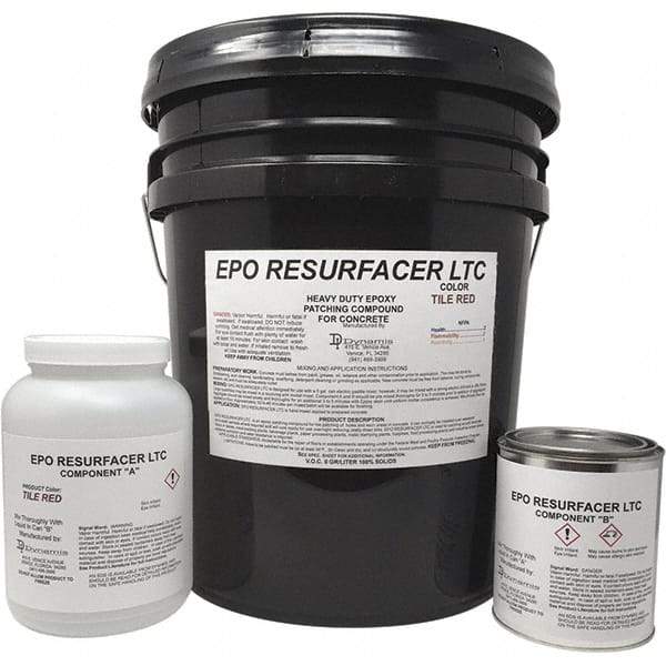 Made in USA - 50 Lb Concrete Repair/Resurfacing - Tile Red, 25 Sq Ft Coverage, Epoxy Resin - Apex Tool & Supply