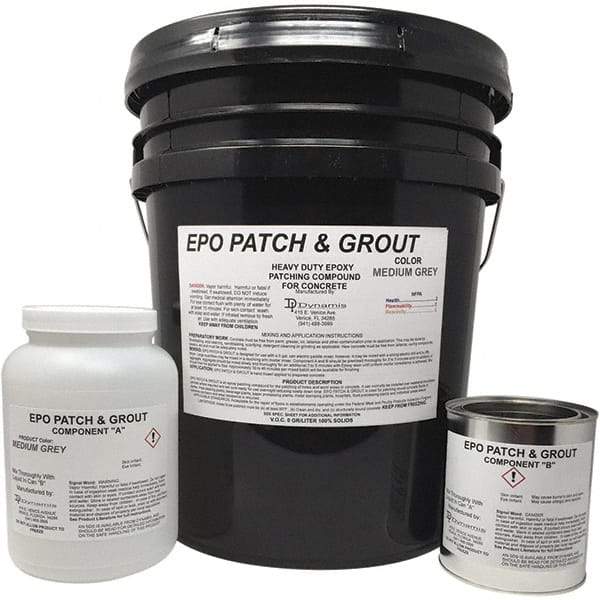 Made in USA - 5 Gal Concrete Repair/Resurfacing - Medium Gray, 25 Sq Ft Coverage, Epoxy Resin - Apex Tool & Supply