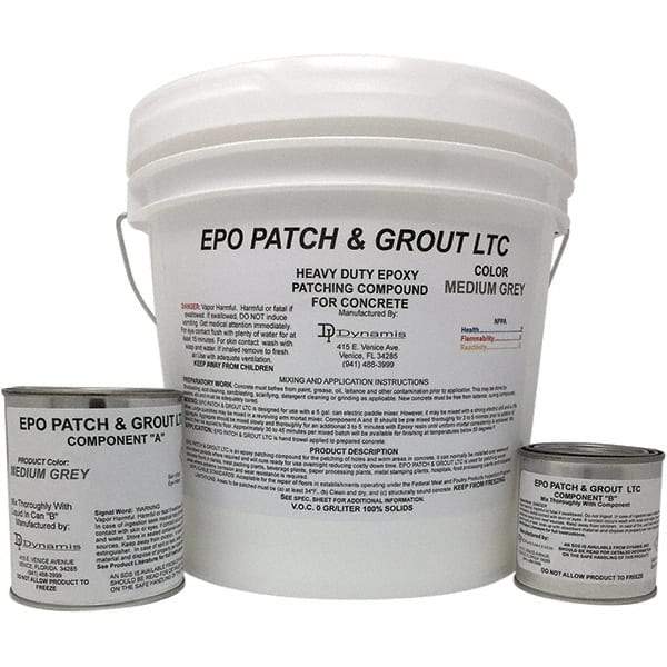 Made in USA - 2 Gal Concrete Repair/Resurfacing - Medium Gray, 25 Sq Ft Coverage, Epoxy Resin - Apex Tool & Supply