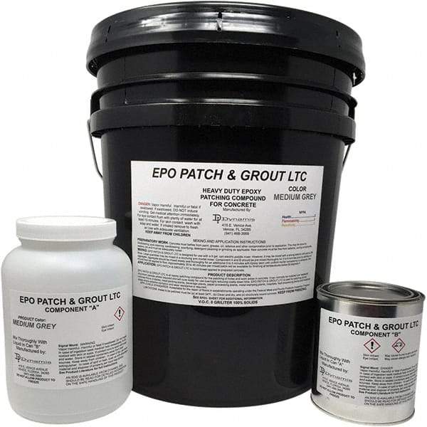 Made in USA - 5 Gal Concrete Repair/Resurfacing - Medium Gray, 25 Sq Ft Coverage, Epoxy Resin - Apex Tool & Supply