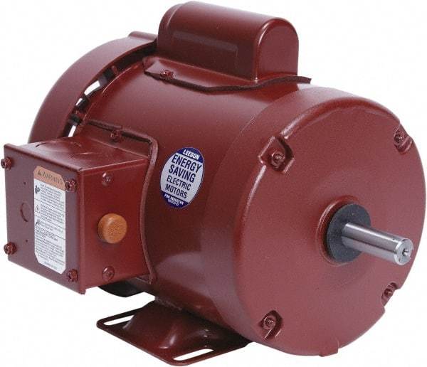 Leeson - 1/2 Max hp, 1,800 Max RPM, Electric AC DC Motor - 115/208-230 V Input, Single Phase, 56 Frame, Rigid Base Mount, TEFC Enclosure - Apex Tool & Supply