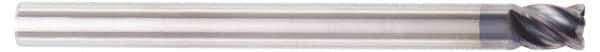 Kennametal - 1/2", 1-1/4" LOC, 1/2" Shank Diam, 3" OAL, 4 Flute, Solid Carbide Square End Mill - Single End, AlTiN Finish, Spiral Flute, Variable° Helix, Centercutting, Right Hand Cut, Right Hand Flute, Series HPHVT - Apex Tool & Supply
