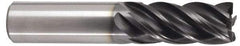 Kennametal - 1/2", 5 Flute, Single End, Solid Carbide, 0.015" Corner Radius End Mill - 3" OAL, 38° Helix, Right Hand Flute, 1-1/4" LOC, Right Hand Cut - Apex Tool & Supply