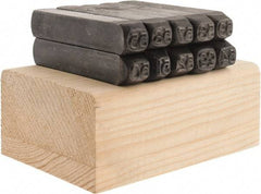 Made in USA - 10 Piece, 1/4" Character Steel Stamp Set - Double Digit Figures, Double Digits - Apex Tool & Supply