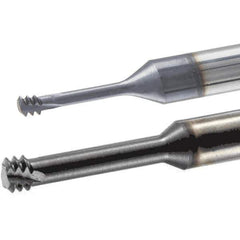 Iscar - M12x1.75 ISO, 0.354" Cutting Diam, 3 Flute, Solid Carbide Helical Flute Thread Mill - Internal Thread, 1.02" LOC, 3" OAL, 3/8" Shank Diam - Apex Tool & Supply