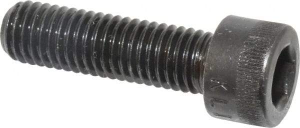 Made in USA - M10x1.50 Metric Coarse Hex Socket Drive, Socket Cap Screw - Grade 12.9 Alloy Steel, Black Oxide Finish, Fully Threaded, 35mm Length Under Head - Apex Tool & Supply