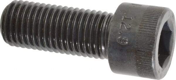 Made in USA - M20x2.50 Metric Coarse Hex Socket Drive, Socket Cap Screw - Grade 12.9 Alloy Steel, Black Oxide Finish, Fully Threaded, 50mm Length Under Head - Apex Tool & Supply