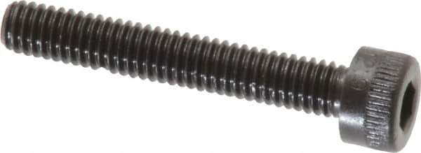 Made in USA - M4x0.70 Metric Coarse Hex Socket Drive, Socket Cap Screw - Grade 12.9 Alloy Steel, Black Oxide Finish, Fully Threaded, 25mm Length Under Head - Apex Tool & Supply