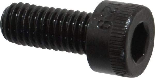 Made in USA - M5x0.80 Metric Coarse Hex Socket Drive, Socket Cap Screw - Grade 12.9 Alloy Steel, Black Oxide Finish, Fully Threaded, 12mm Length Under Head - Apex Tool & Supply