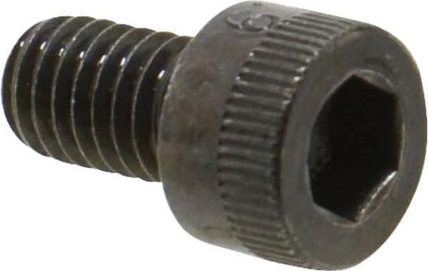 Made in USA - M6x1.00 Metric Coarse Hex Socket Drive, Socket Cap Screw - Grade 12.9 Alloy Steel, Black Oxide Finish, Fully Threaded, 10mm Length Under Head - Apex Tool & Supply
