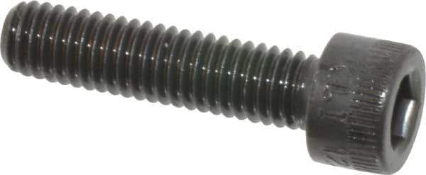 Made in USA - M6x1.00 Metric Coarse Hex Socket Drive, Socket Cap Screw - Grade 12.9 Alloy Steel, Black Oxide Finish, Fully Threaded, 25mm Length Under Head - Apex Tool & Supply